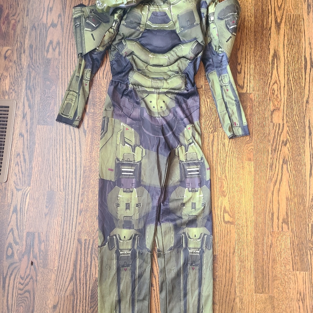 Halo Master Chief Classic Muscle Boys Halloween Costume & Mask Large 10/12